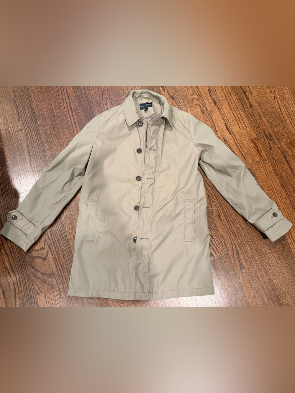 Banana Republic Light green Single-Breasted Trench Coat